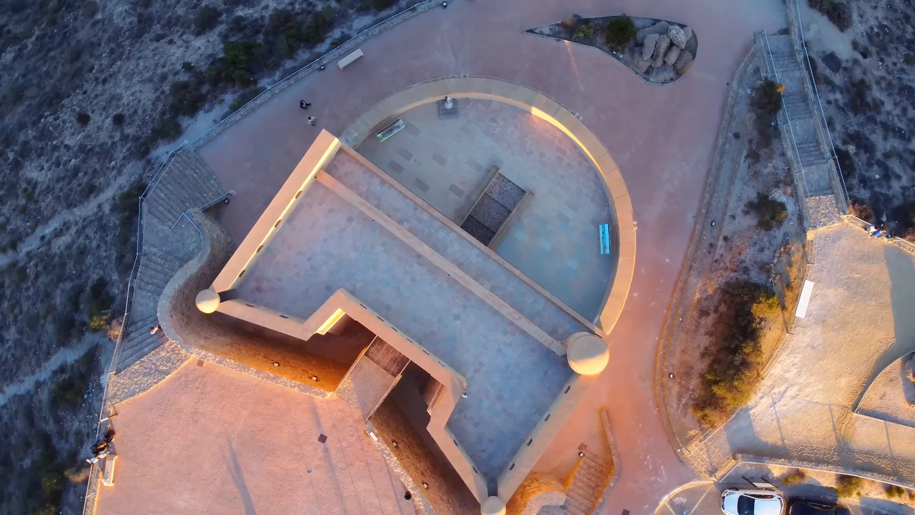 Castillo de San Juan de los Terreros visto desde arriba, con su planta de fortín del siglo XVIII